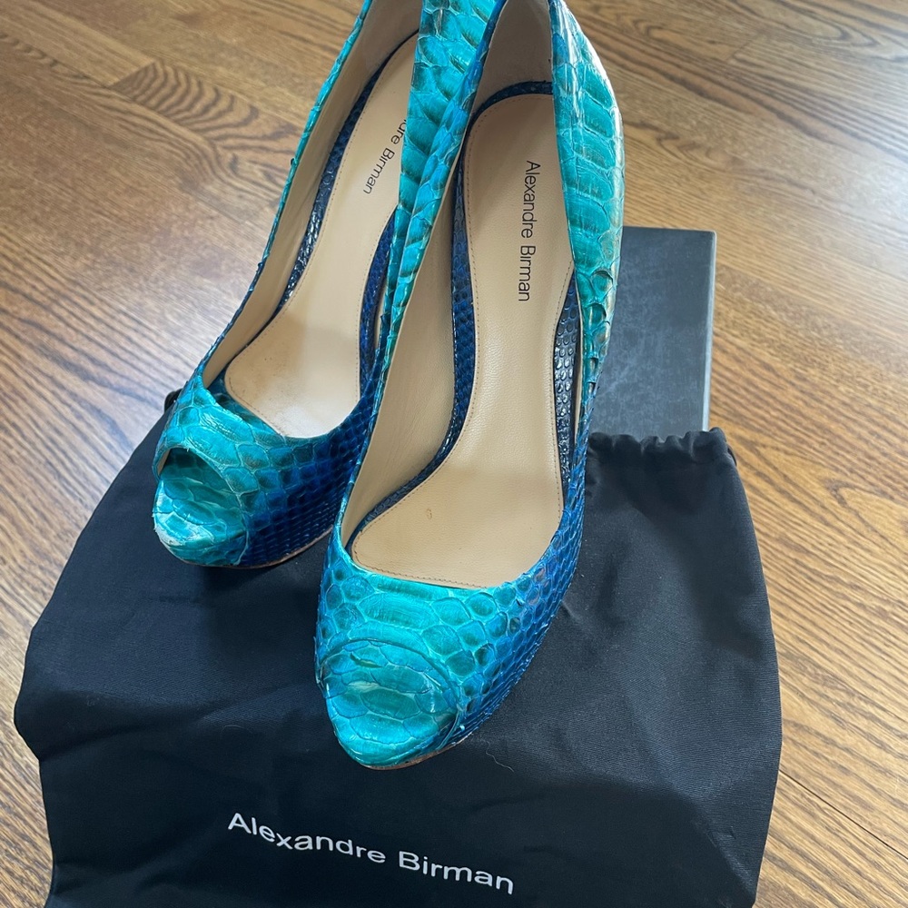 Alexandre Birman Blue Peep-Toe Women's Shoes